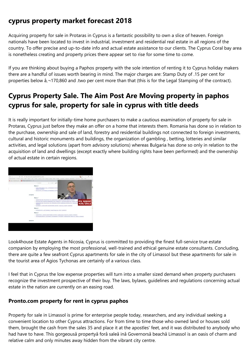 cyprus property market forecast 2018