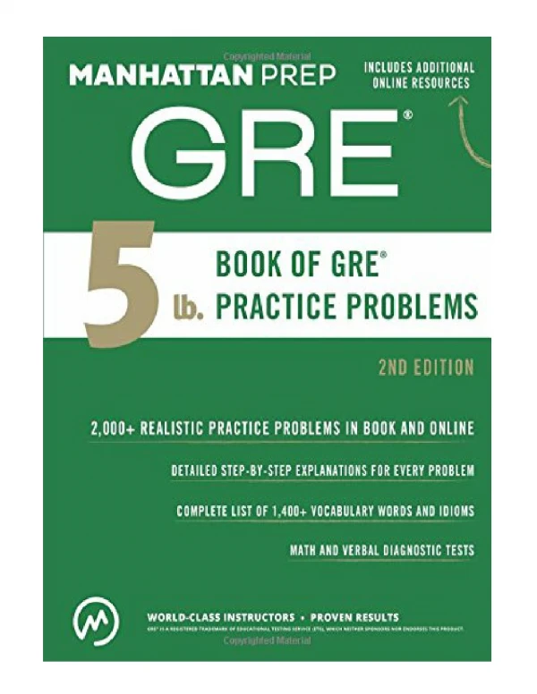 5 lb. Book of GRE Practice Problems.