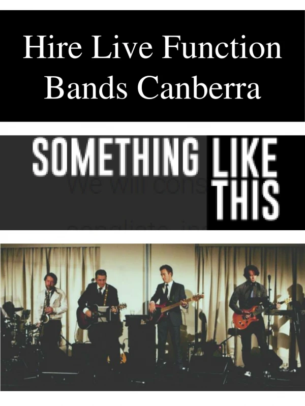 Hire Live Function Bands Canberra