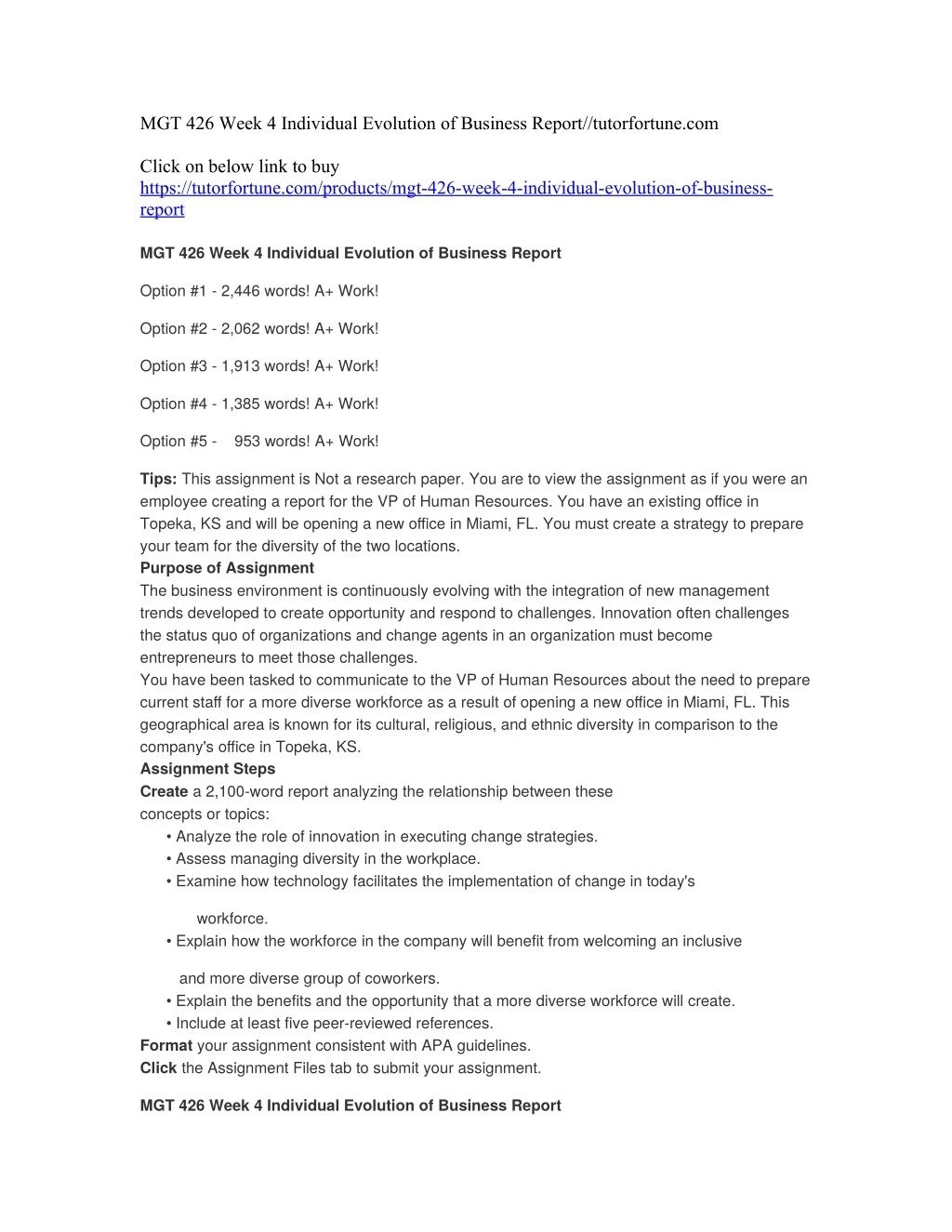 mgt 426 week 4 individual evolution of business