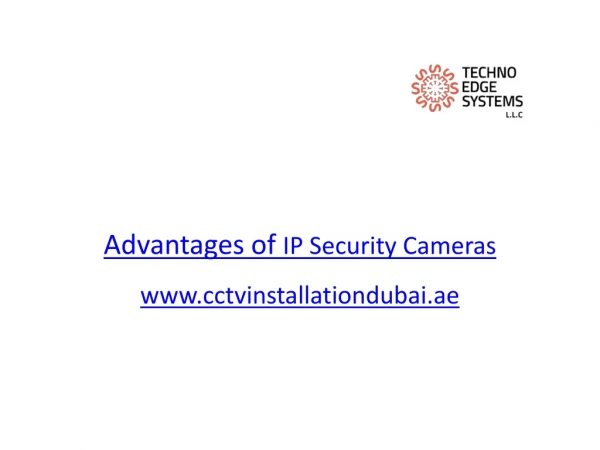 Advantages of IP Security Cameras