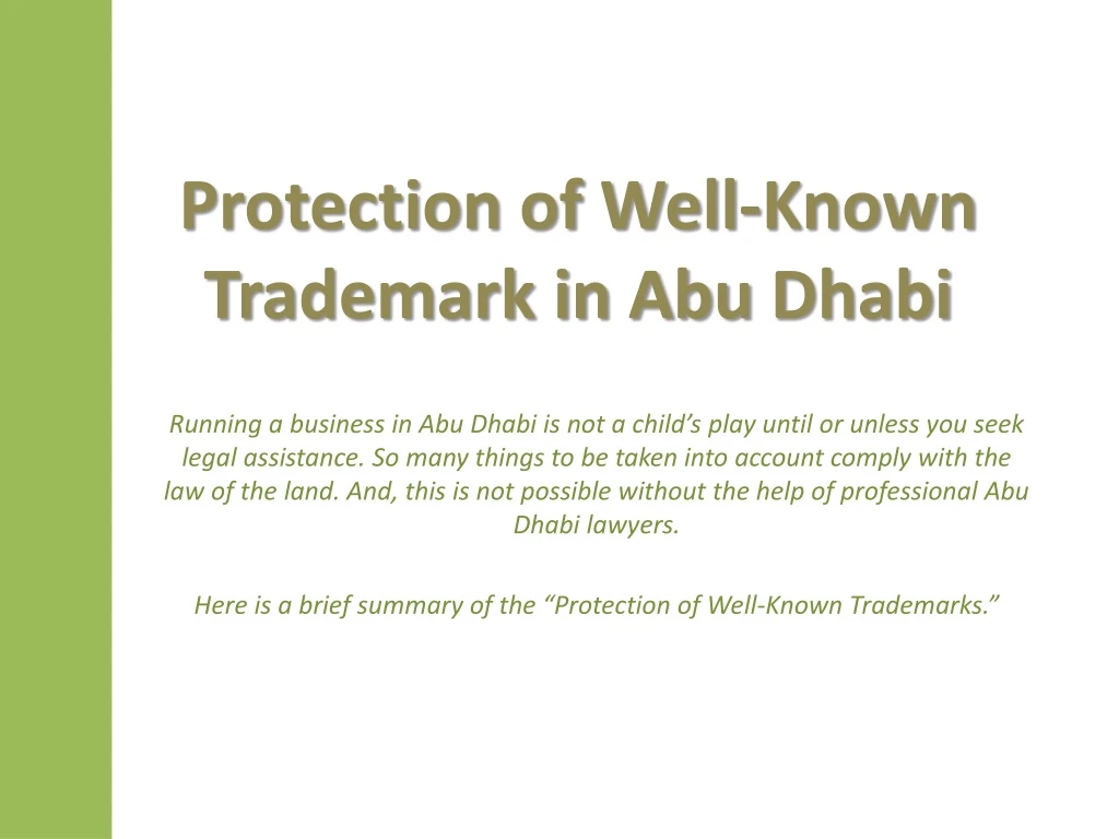 protection of well known trademark in abu dhabi