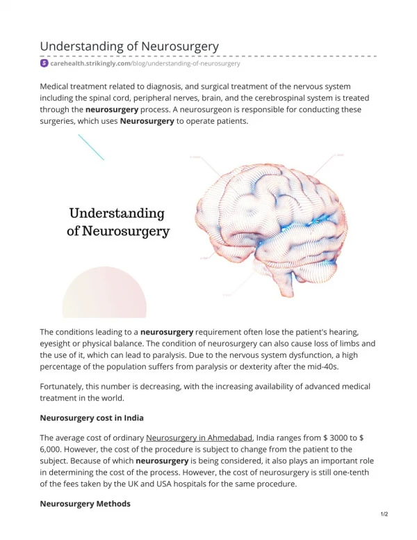 Understanding of Neurosurgery