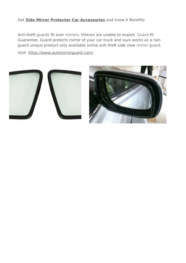 Side Mirror Protector Car Accessories