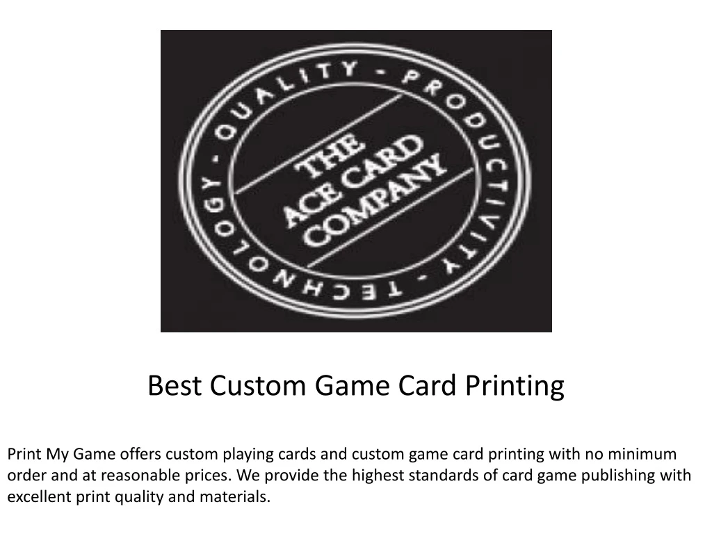 best custom game card printing