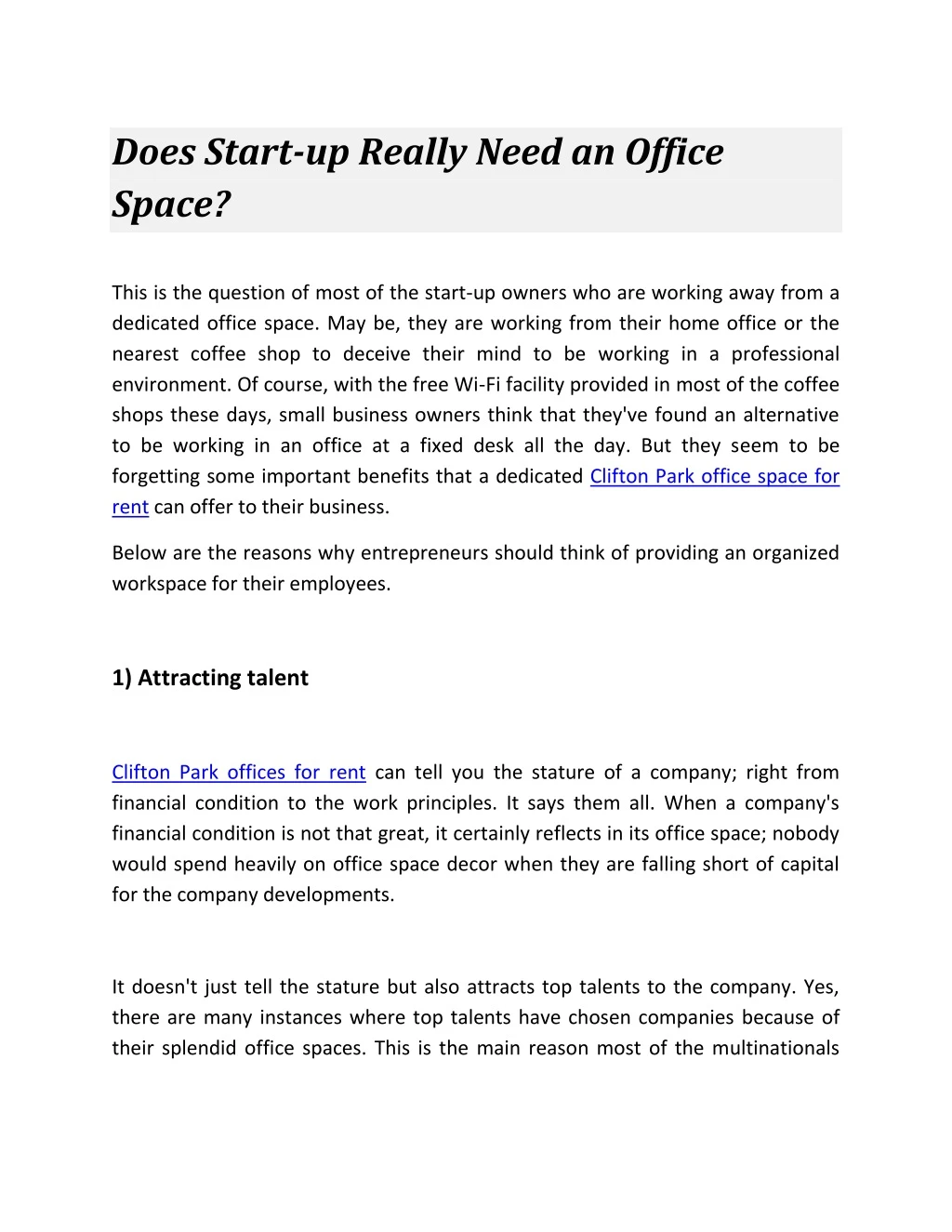 does start up really need an office space