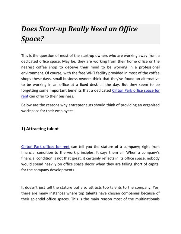 Does Start-up Really Need an Office Space?