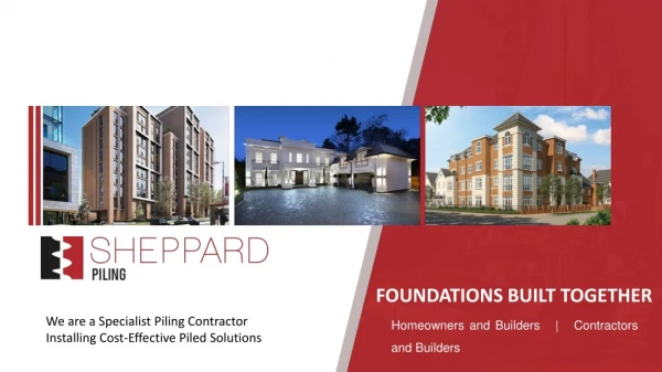 Piling Contractor in the UK, Foundation Building Experts - Sheppard Piling