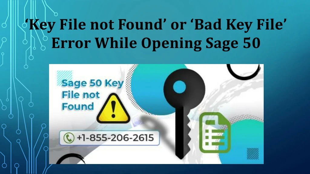 key file not found or bad key file error while
