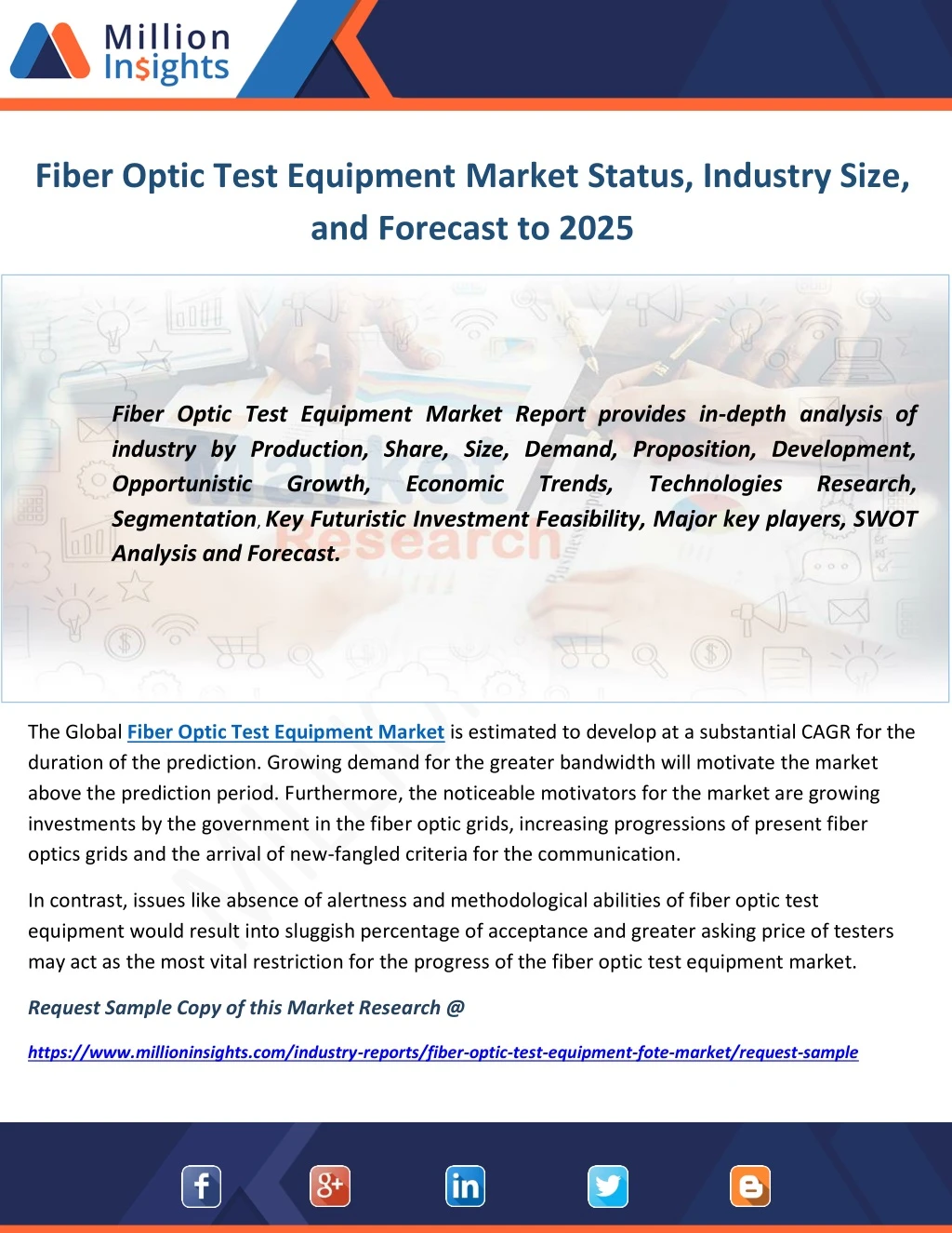 fiber optic test equipment market status industry