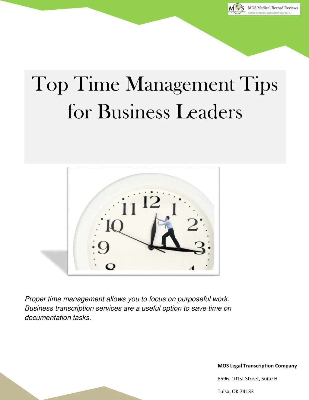 top time management tips for business leaders