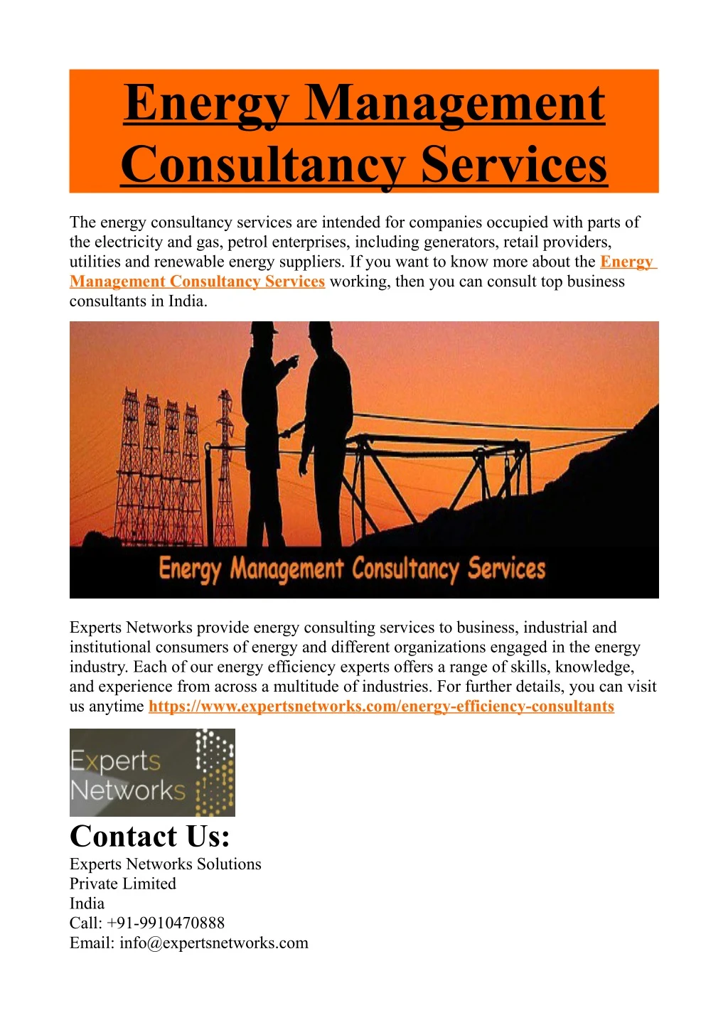 energy management consultancy services
