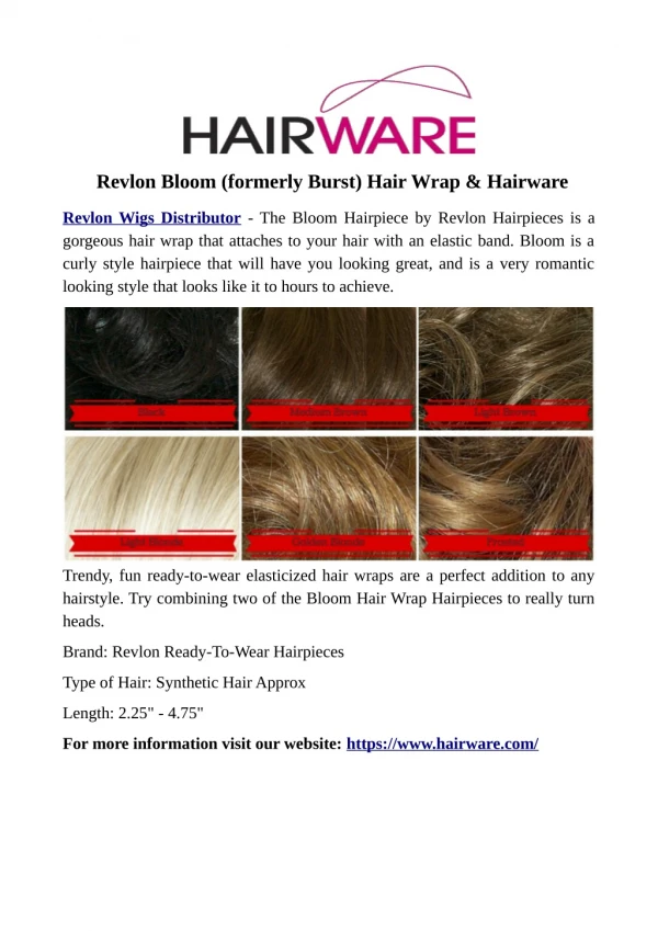 Revlon Bloom (formerly Burst) Hair Wrap & Hairware