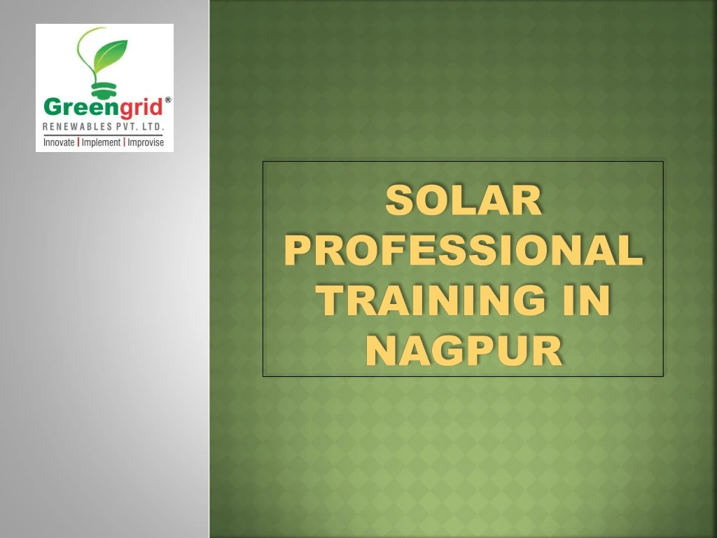 solar professional training in nagpur