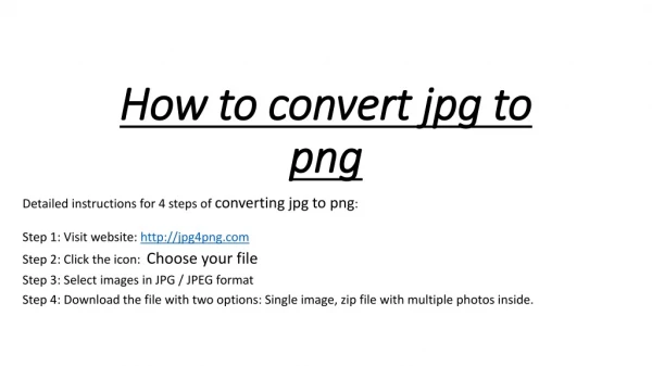 Steps to convert JPG to PNG Free | JPG4PNG
