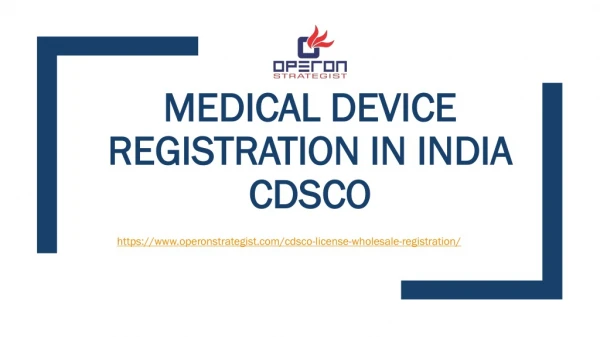 operon strategist provide consultancy services for CDSCO license Registration