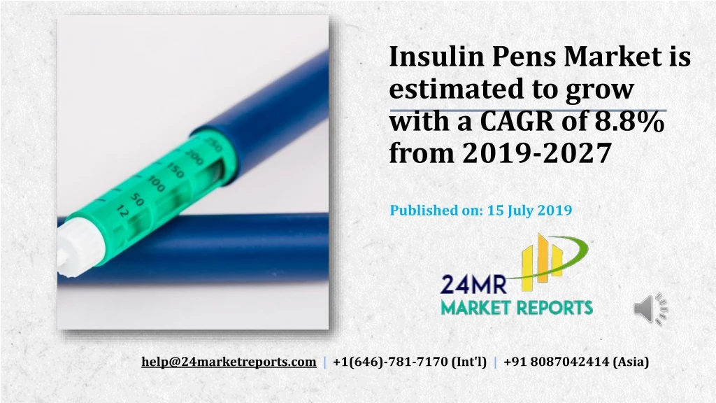 insulin pens market is estimated to grow with a cagr of 8 8 from 2019 2027