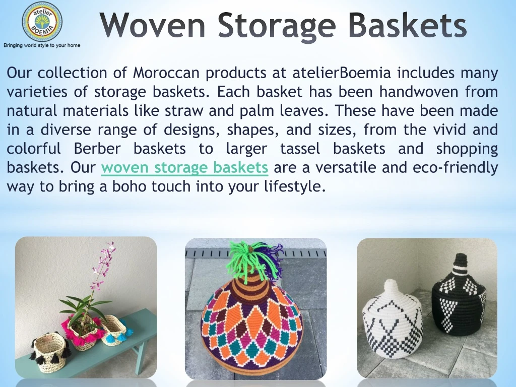woven storage baskets