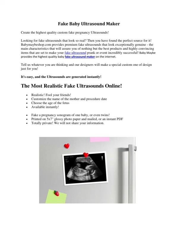 Fake Ultrasound Maker