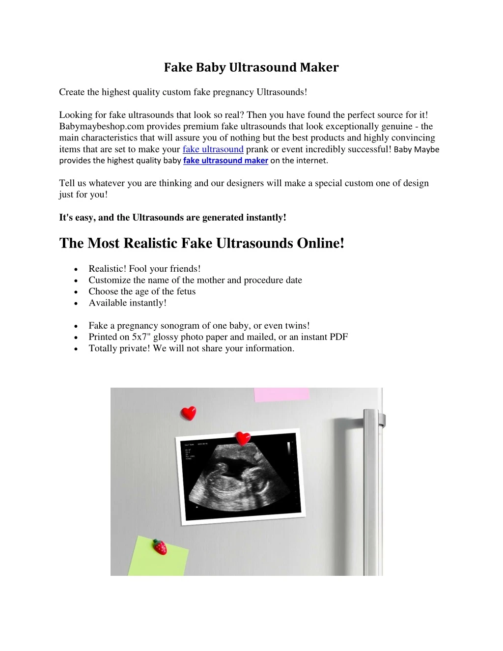 fake baby ultrasound maker