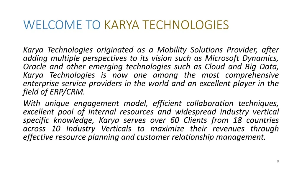 welcome to karya technologies
