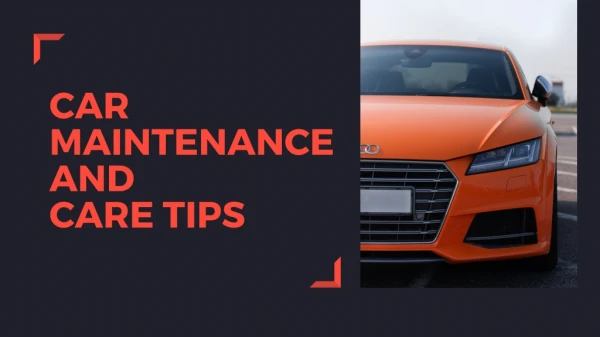 Car Maintenance and Care Tips