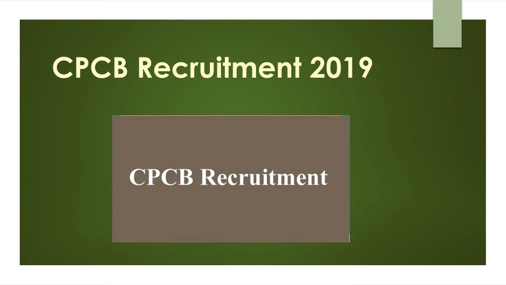 cpcb recruitment 2019