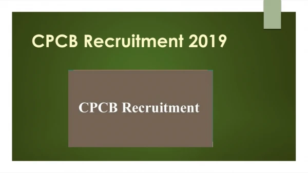 CPCB Recruitment 2019: Fill Forms for 42 Vacancy @ cpcb.nic.in