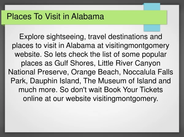 Places To Visit in Alabama