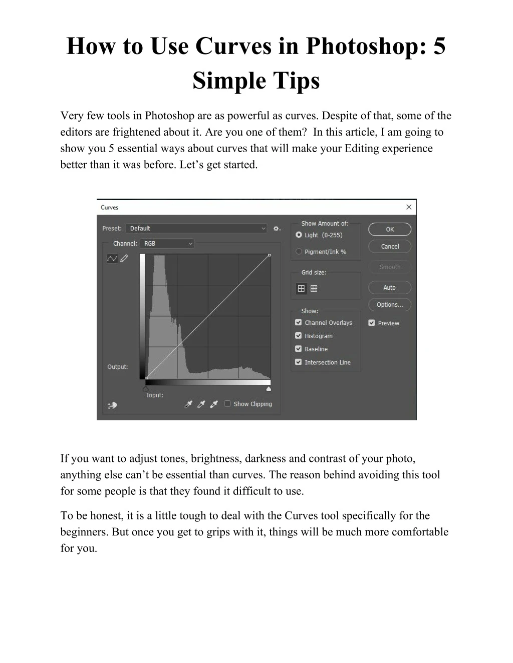 how to use curves in photoshop 5 simple tips