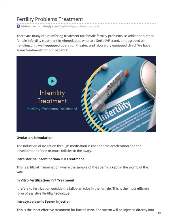 fertility problems treatment