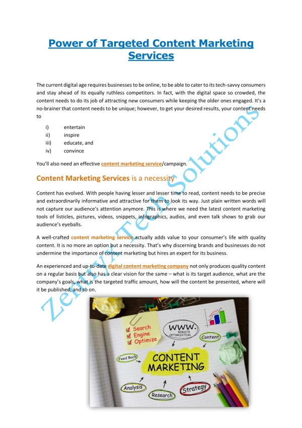 Content Marketing Service | Zentryx