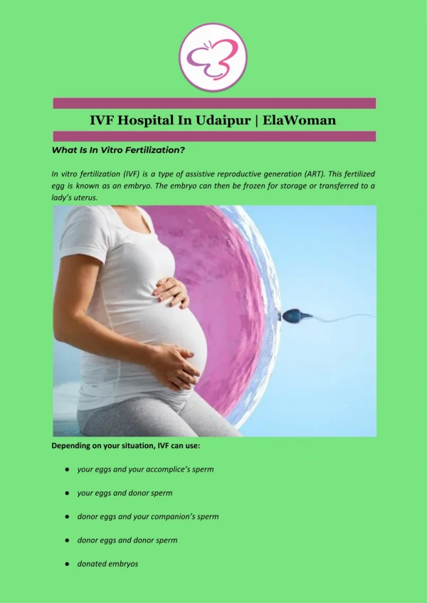 IVF Hospital In Udaipur | ElaWoman