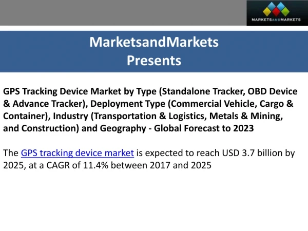 GPS Tracking Device Market worth $3.7 billion by 2025