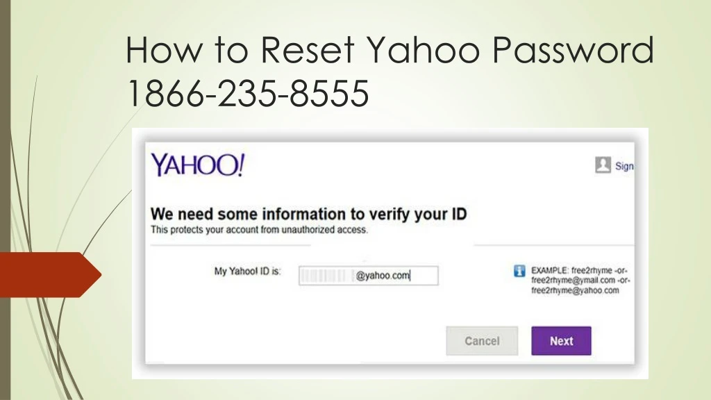 how to reset yahoo password 1866 235 8555