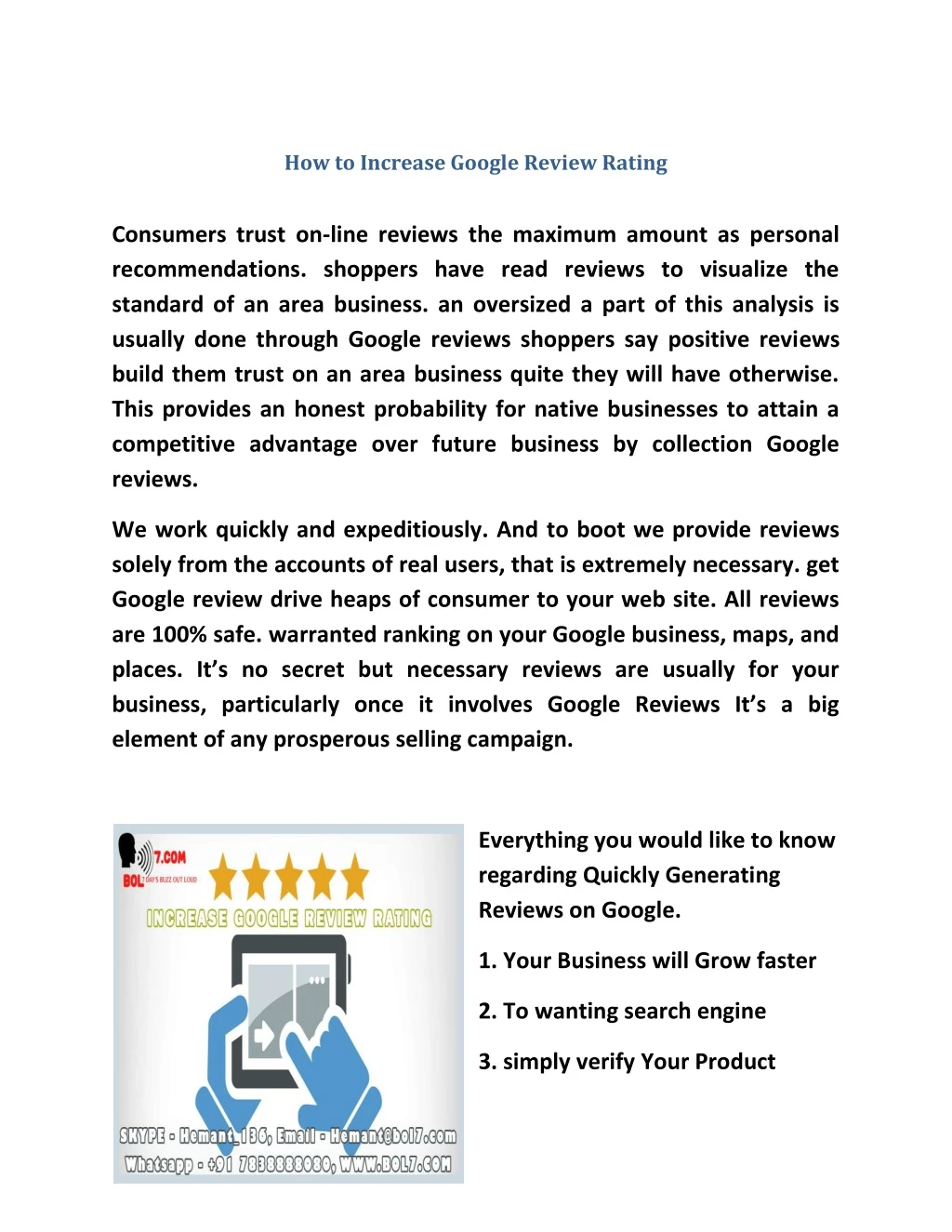 how to increase google review rating