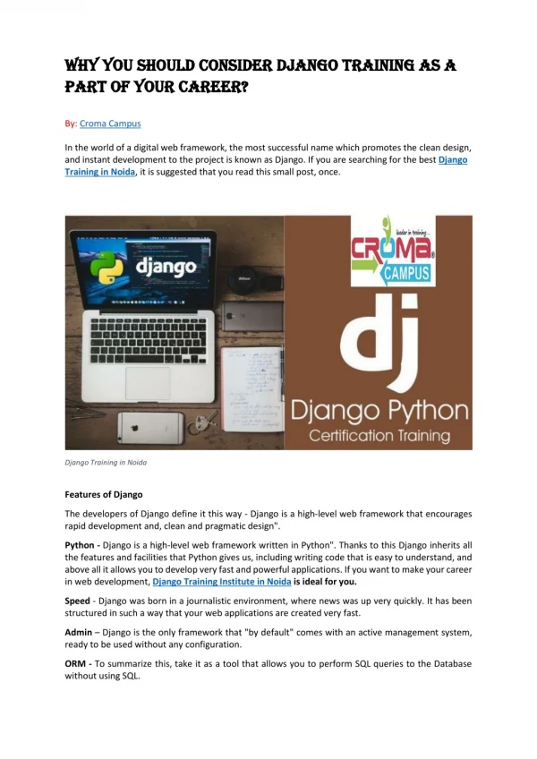 Why you should consider Django training as a part of your Career?