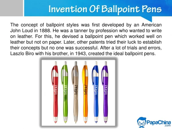 Buy Promotional Ballpoint Pens From PapaChina