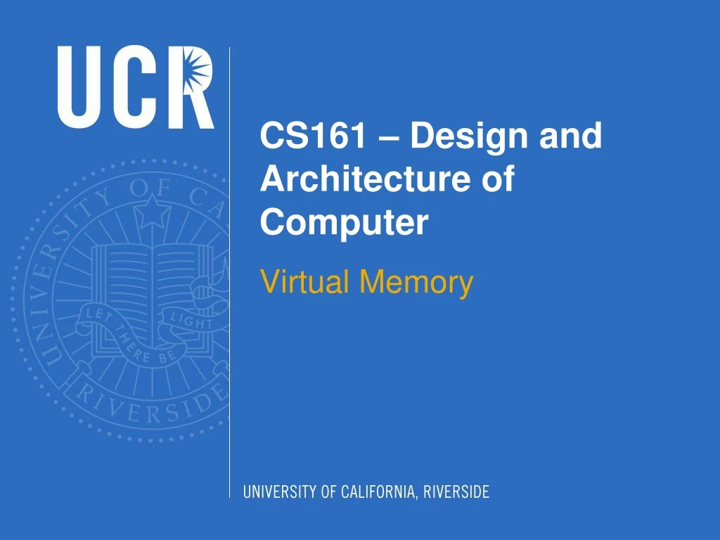 cs161 design and architecture of computer