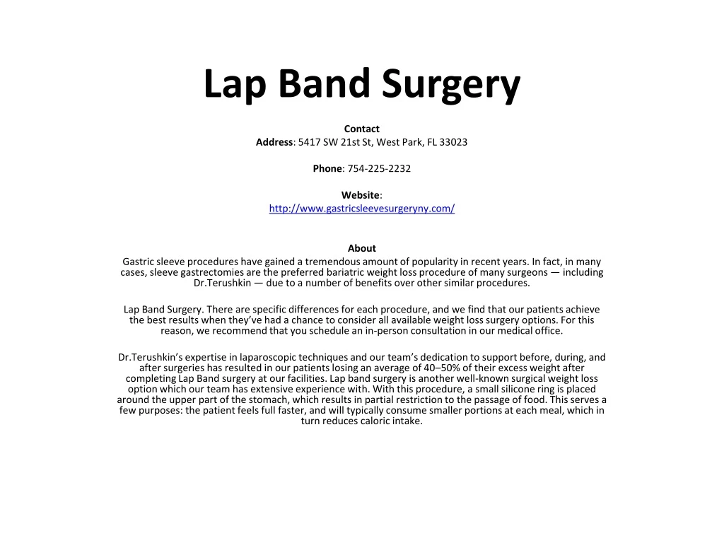 lap band surgery