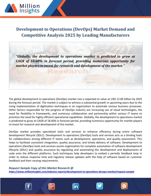 Development to Operations (DevOps) Market Demand and Competitive Analysis 2025 by Leading Manufacturers
