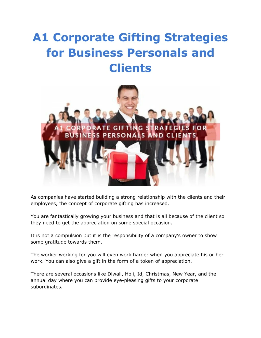 a1 corporate gifting strategies for business
