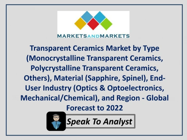 Transparent Ceramics Market worth 698.1 Million USD by 2022