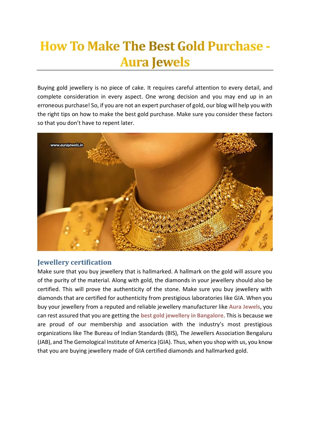 buying gold jewellery is no piece of cake