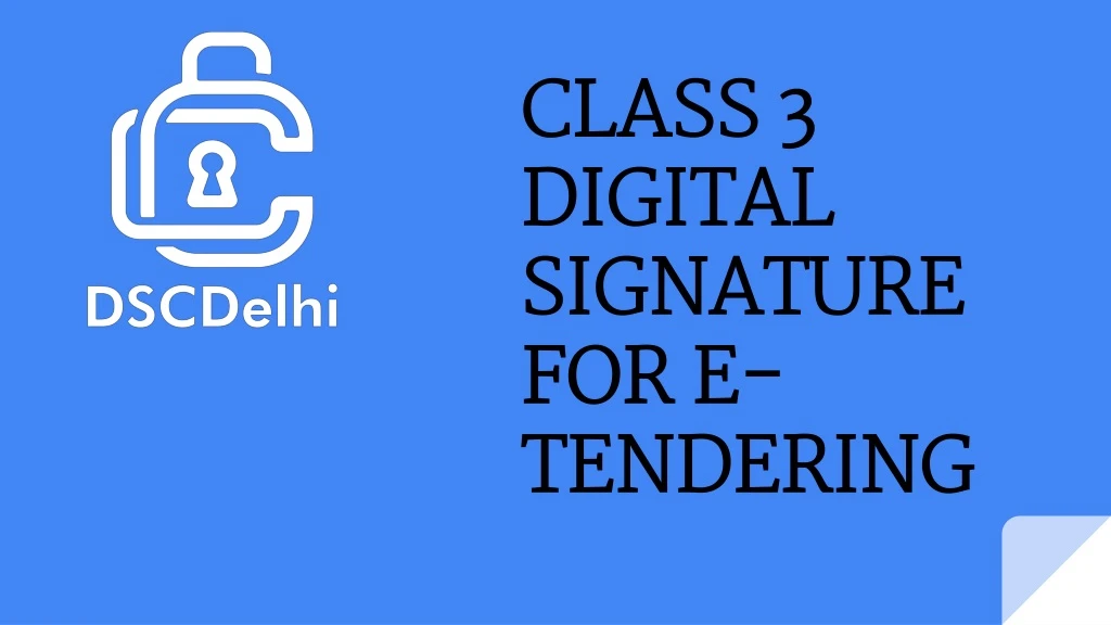 class 3 digital signature for e tendering