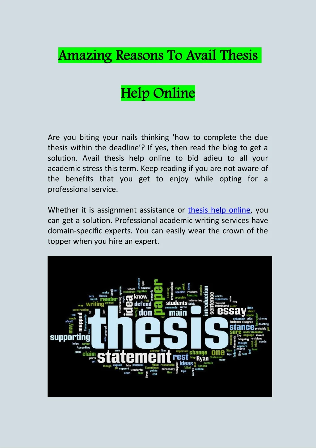 amazing amazing reasons to avail thesis reasons