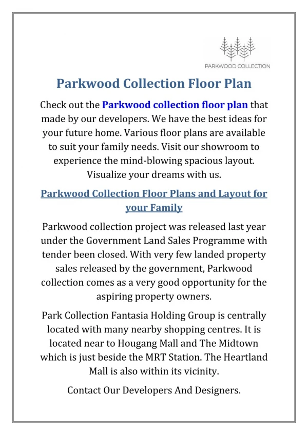 Parkwood Collection Floor Plan