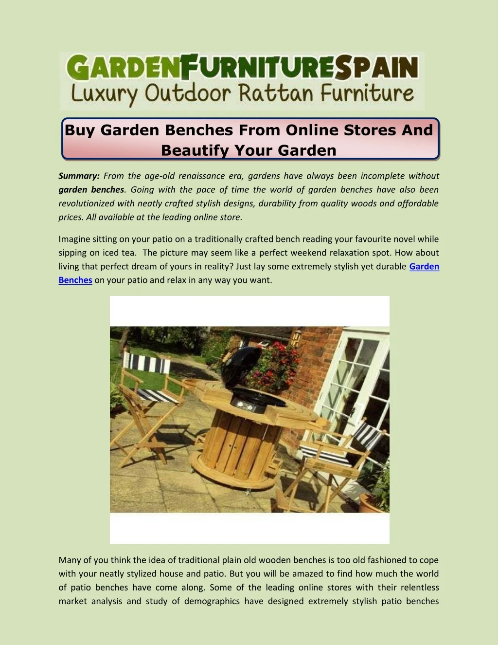 buy garden benches from online stores