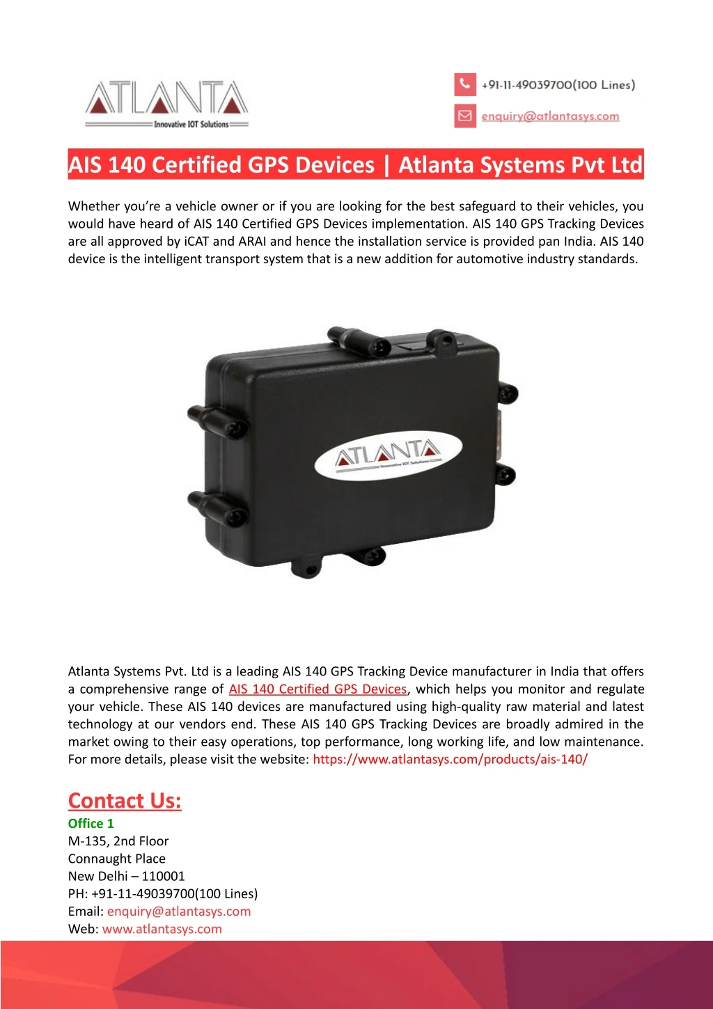 ais 140 certified gps devices atlanta systems