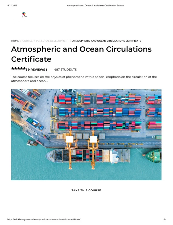 Atmospheric and Ocean Circulations Certificate - Edukite